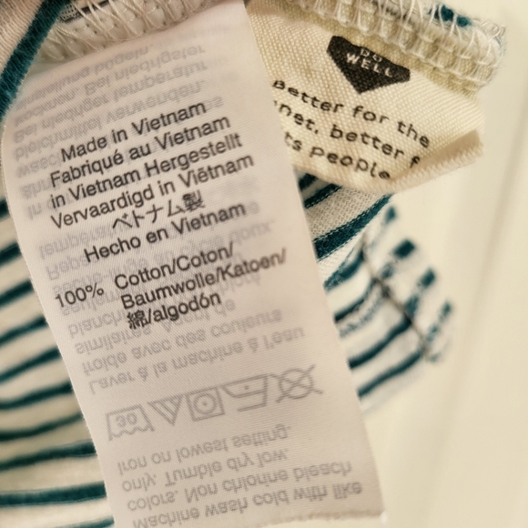 Madewell Women's Green and White 100% Cotton Striped Pocket Muscle Tank Size XXS - Picture 5 of 6